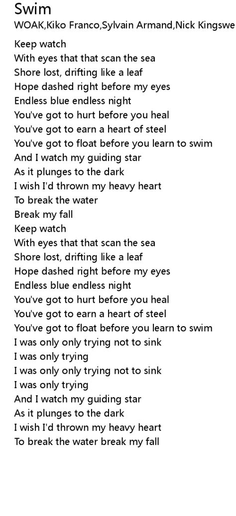 swim lyrics